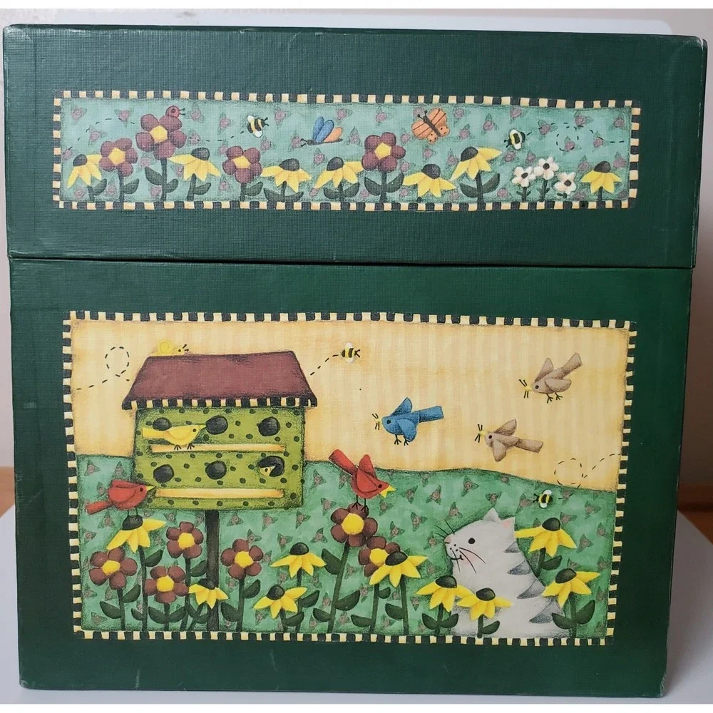 Bob's Boxes Nesting Stacking Birdsong‎ Primitive Set Of 7 Debi Hron Country Cats